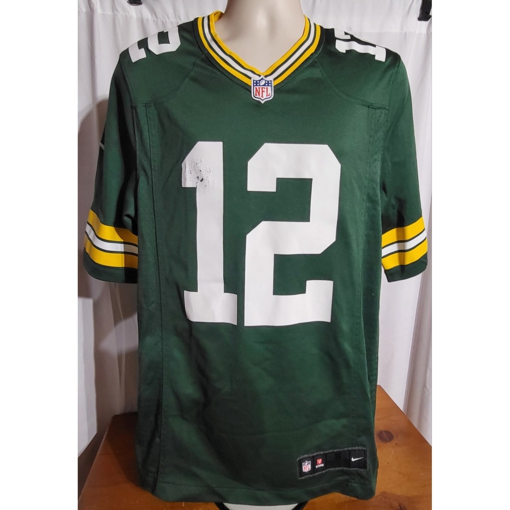 Mens Nike Aaron Rodgers Jersey NFL #12 On Field Sz Small Green Bay Packers Green